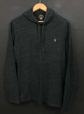Polo Ralph Lauren Para Hombre Manga Larga Gris Con Capucha Camiseta Informal Algodón Talla M Foto 1 de 4