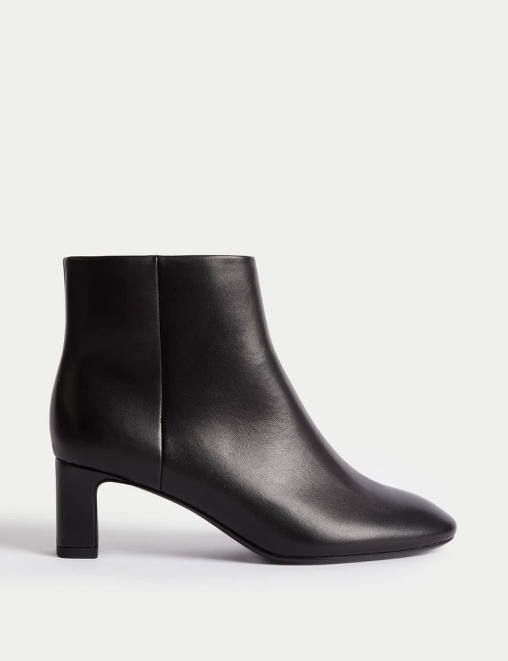Marks & Spencer Damen Stiefeletten schwarz Leder – M&S