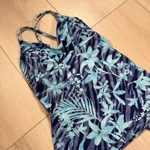 Tankini Athleta Triángulo Natación Top Azul Estampado Floral Entrecruzado Mujer Pequeño A-C - Imagen 1 de 6