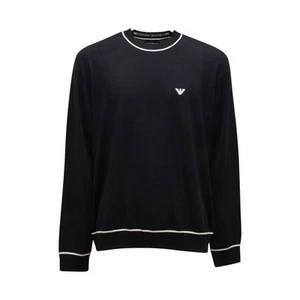 M8444 MAGLIONE UOMO EMPORIO ARMANI MAN WOOL SWEATER BLUE - Picture 1 of 4