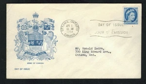 Canadá #341, 1954 5¢ azul Wilding, caché de Stanley Stamp Co temprano, FDC F/VF - Imagen 1 de 1