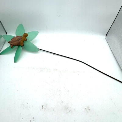 Giratorio de Estaca de Jardín Tortuga Vintage Flor Verde Exterior Patio Decoración Boho Naturaleza Foto 1 de 3