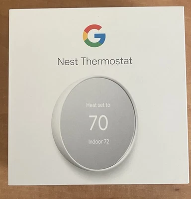 Google Nest Smart Thermostat 4th Generation Snow G4CVZ-US New Sealed Box Snow - Image 1 of 4