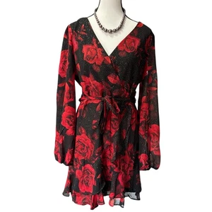 Vestido City Triangles Mujer Pequeño Brillo Rosa Cuello en V Negro Rojo Gasa Y2K - Imagen 1 de 11