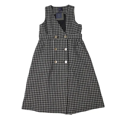 Teen Plaid Blazer Dress Sz XL Open Front Gold Button Double Breasted V-Neck NWT - Image 1 of 4