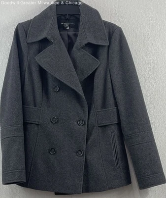 Abrigo de lana gris MODA International talla 10 Foto 1 de 3