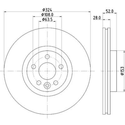 Rotor de freno de disco Hella Pagid 355126661 para Volvo XC60 16-17 Foto 1 de 4