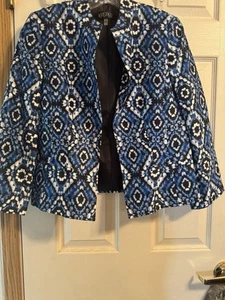 Kasper Damen Sakko Blazer Gr. 6 blau geometrisches Muster gebraucht - Bild 1 von 7