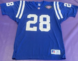 Authentic Marshall Faulk Indianapolis Colts #28 Russell Jersey 75 Anniversary 48 - Picture 1 of 6