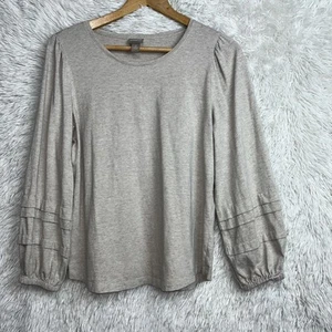 Chico's Womens Balloon Sleeve Peasant Top Large Beige Boho Festival Vacation - Picture 1 of 8