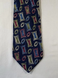 Corbata de seda Jaeger vintage - años 90 retro patrón multicolor - Imagen 1 de 5