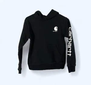 CARHARTT Boy's Black Lightweight Hoodie Sweatshirt Size Medium 10/12 - Picture 1 of 8