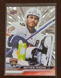 2023-24 Upper Deck Series 1 Matthew Tkachuk #74 Silver Outburst - Panthers