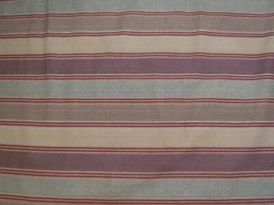 Vtg Waverly Home Fabric Ticking Stripes Grand Teton Heather Purple Tan 55"X185" - Image 1 of 4