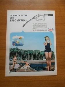 1962 ESSO EXTRA CARBURANTE BENZINA AL MARE POMPA PUBBLICITA RARE AD - Picture 1 of 1