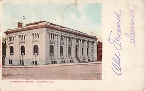 Postcard Atlanta, Georgia: Carnegie Library, Circa 1905, Undivided Back - Picture 1 of 3