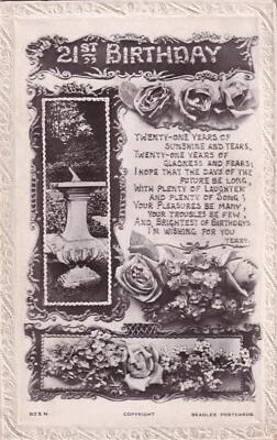 Vintage Postcard - 21st Birthday - Unposted 2947 - Image 1 of 2