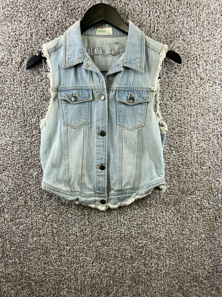 Dream Out Loud Selena Gomez Juniors Size L Denim Vest Sleeveless Jean Jacket  - Image 1 of 4