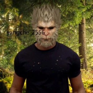 Black Myth: Wukong Mask Funny Monkey Headgear Halloween Game Cosplay Props Latex - Picture 1 of 9