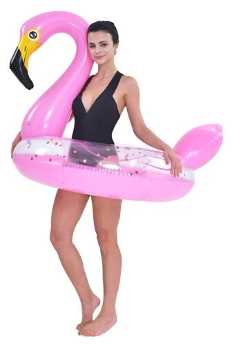 Schwimmring Flamingo Glitter  Pool Spiel Aufblasbar Strand Wasser Kinder - Bild 1 von 2