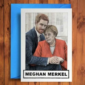 Lustige Grußkarte Meghan Merkel, Harry und Merkel - Bild 1 von 1