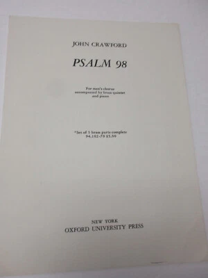 John Crawford Psalm 98 Brass Quintet and Piano Sheet Music - Image 1 of 4