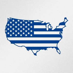 American Map Flag U.S.A. Vinyl Decal Sticker (ia) - Picture 1 of 9