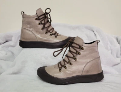 Spring Step Womens Darleen Tan/Brown Lace Up Zip Ankle Booties Size EU 39 US 8.5 - Image 1 of 4