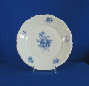 Mitterteich Meissen Blue Bread and Butter Plate Floral Bouquet Scalloped Germany - Picture 1 of 3
