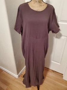 Zanzea Women's Size 5XL Dark Taupe Short Sleeve Shift Dress NEW - Picture 1 of 6