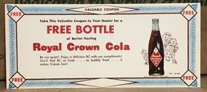 Vintage 50er Jahre Royal Crown Soda Gutschein - Original NOS unbenutzt Nehi Werbung - Bild 1 von 5