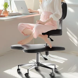 PYY ADHD Chairs for Adults - Meditation Cross Legged Office Chair Wheels, Ergono - Picture 1 of 7