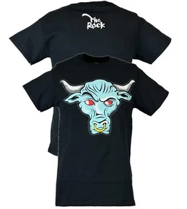 The Rock Blue Brahma Bull Logo Mens Black T-shirt - Picture 1 of 7