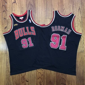 Chicago Bulls Dennis Rodman Black NBA Finals basketball retro jersey - Picture 1 of 11
