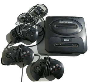 Sega Genesis Game Console and 3 controllers