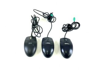 Lot of 3 Dell Logitech (M-S69, M071KC) PS/2 Scroll Wired Tracking Ball Mouse
