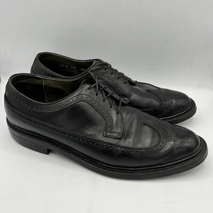Vintage Florsheim Royal Imperial schwarz genarbtes Leder Budapester Schuhe Herren 11,5 D - Bild 1 von 8