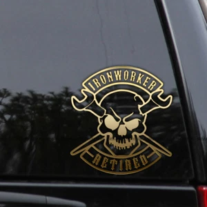 Ironworker Life Retired Skull Wrenches Rigger Decal Sticker - Picture 1 of 2