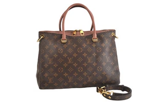 Borsa a mano originale Louis Vuitton Monogram Pallas 2 vie tracolla marrone M41598 LV 5199M - Foto 1 di 10