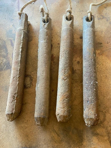 Lot of 4-Antique Vintage Cast Iron Window Sash Weights 6 lbs., Free Shipping Cover