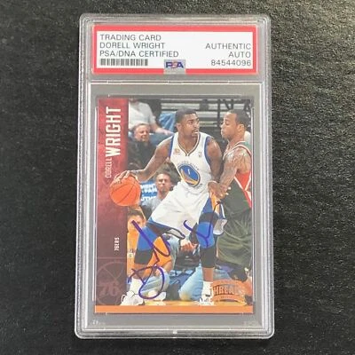 Tarjeta firmada por Dorell Wright Panini Threads #45 2012-13 automática PSA losa 76ers Foto 1 de 2