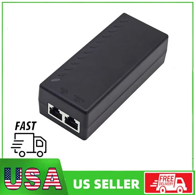 Gigabit PoE Injector 30W ethernet 48V IEEE 802.3at/af Up to 100M for CCTV Camera - Image 1 of 4