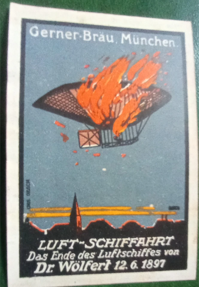 Beer meets aviation early airship accident German brewery Gerner - Image 1 of 1