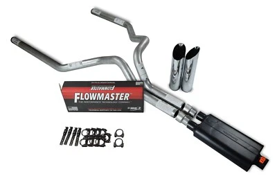 道奇 Ram 1500 卡车 94-03 3 英寸双排气套件 Flowmaster 50 系列斜杠尖 — 第 1/3 张图片