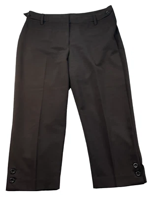 Dressbarn Cropped Pants Womens Size 8 Brown Stretch Pockets - Image 1 of 4