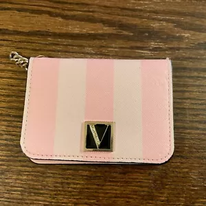 Victoria's Secret kleine Geldbörse rosa Streifen 4 Ausweise & Kreditkarten Bargeld Mini - Bild 1 von 5