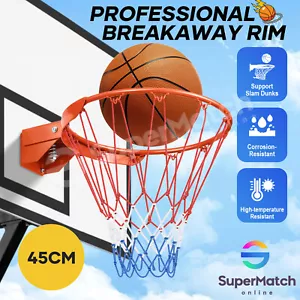 Genki Breakaway Basketball Rim Ring Hoop Outdoor Basket Goal Net 45cm Wall Mount - Picture 1 of 11