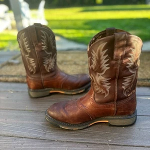 Men's Ariat WorkHog Wide Square Toe H2O Composite Toe Brown Work Boots 11 EE - Picture 1 of 10