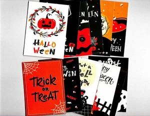 FELIZ HALLOWEEN (12 piezas) CORTADO A MANO 3"x4" TARJETAS EFÍMERAS DE BOLSILLO tarjetas de álbum de recortes - Imagen 1 de 3