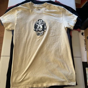 Camicia Obey Worldwide Hound cane e ciotola uomo piccola beige - Foto 1 di 3